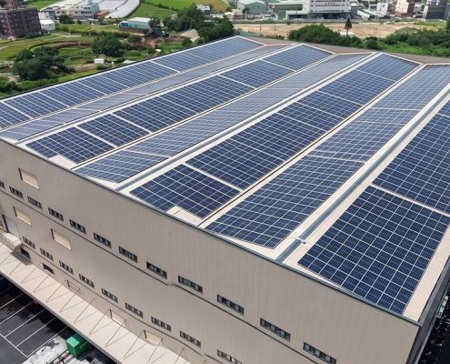 淞英能源為桃園知名物流中心打造光電屋頂。(照片為AI生成的示意圖) 淞英/提供